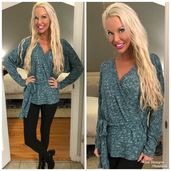 🛍LAST 1! Dolman Front Tie Soft Sweater Top - Picture 2 of 6